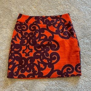 Beautiful fall skirt - orange and burgundy- size 4